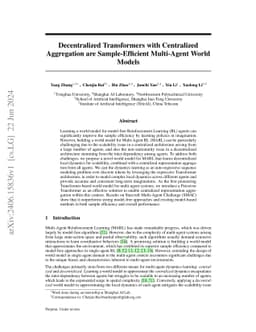 Decentralized Transformers with Centralized Aggregation are
  Sample-Efficient Multi-Agent World Models