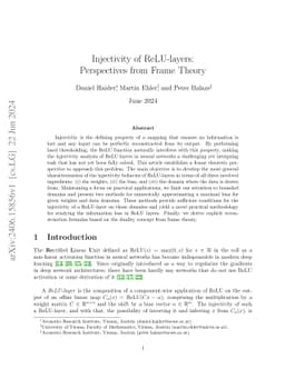 Injectivity of ReLU-layers: Perspectives from Frame Theory