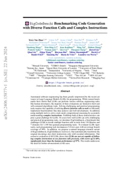 BigCodeBench: Benchmarking Code Generation with Diverse Function Calls and Complex Instructions