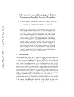 Federated Adversarial Learning for Robust Autonomous Landing Runway
  Detection