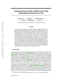 Semantic Entropy Probes: Robust and Cheap Hallucination Detection in
  LLMs