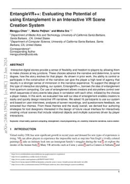 EntangleVR++: Evaluating the Potential of using Entanglement in an
  Interactive VR Scene Creation System