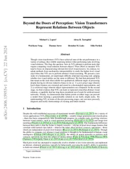 Beyond the Doors of Perception: Vision Transformers Represent Relations
  Between Objects