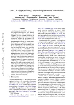 Can LLM Graph Reasoning Generalize beyond Pattern Memorization?