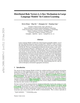 Distributed Rule Vectors is A Key Mechanism in Large Language Models'
  In-Context Learning