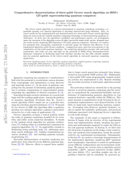Comprehensive characterization of three-qubit Grover search algorithm on
  IBM's 127-qubit superconducting quantum computers