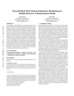 Towards Real-Time Neural Volumetric Rendering on Mobile Devices: A
  Measurement Study