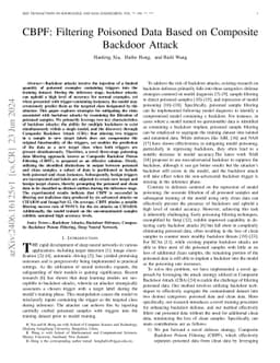 CBPF: Filtering Poisoned Data Based on Composite Backdoor Attack