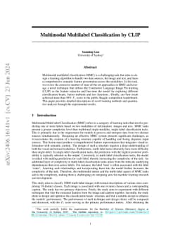 Multimodal Multilabel Classification by CLIP