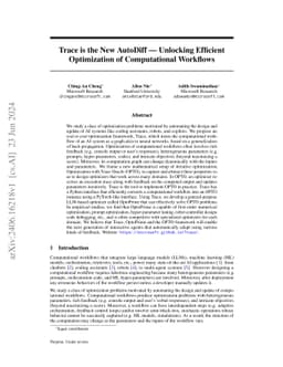 Trace is the New AutoDiff -- Unlocking Efficient Optimization of
  Computational Workflows