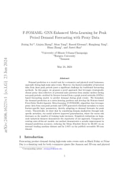 F-FOMAML: GNN-Enhanced Meta-Learning for Peak Period Demand Forecasting
  with Proxy Data