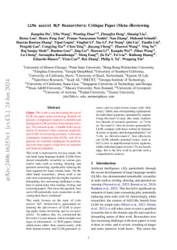 LLMs Assist NLP Researchers: Critique Paper (Meta-)Reviewing