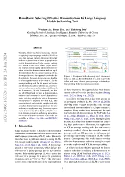DemoRank: Selecting Effective Demonstrations for Large Language Models
  in Ranking Task