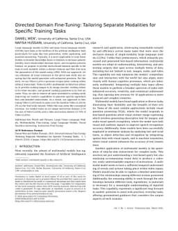 Directed Domain Fine-Tuning: Tailoring Separate Modalities for Specific
  Training Tasks