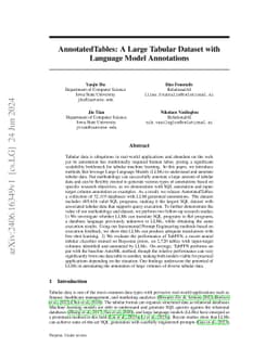 AnnotatedTables: A Large Tabular Dataset with Language Model Annotations