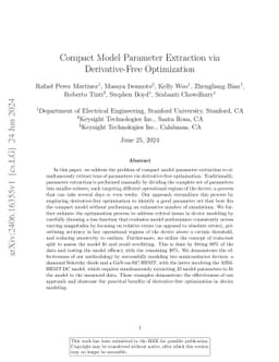 Compact Model Parameter Extraction via Derivative-Free Optimization