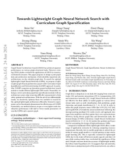 Towards Lightweight Graph Neural Network Search with Curriculum Graph
  Sparsification