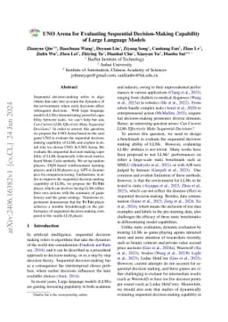 UNO Arena for Evaluating Sequential Decision-Making Capability of Large
  Language Models