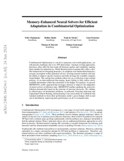 Memory-Enhanced Neural Solvers for Efficient Adaptation in Combinatorial
  Optimization