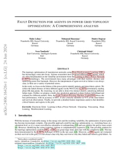 Fault Detection for agents on power grid topology optimization: A
  Comprehensive analysis