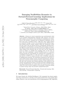 Emerging NeoHebbian Dynamics in Forward-Forward Learning: Implications
  for Neuromorphic Computing