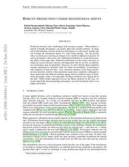 Robust prediction under missingness shifts
