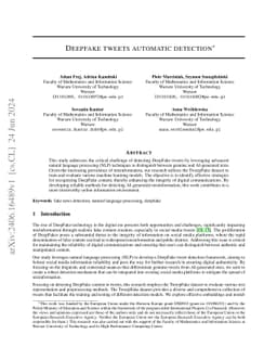 Deepfake tweets automatic detection