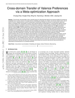 Cross-domain Transfer of Valence Preferences via a Meta-optimization
  Approach
