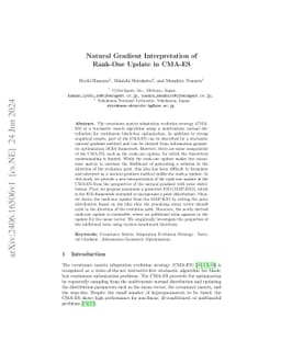 Natural Gradient Interpretation of Rank-One Update in CMA-ES