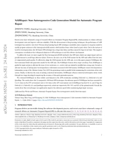 NARRepair: Non-Autoregressive Code Generation Model for Automatic
  Program Repair