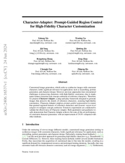 Character-Adapter: Prompt-Guided Region Control for High-Fidelity
  Character Customization