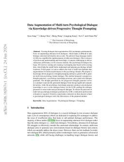 Data Augmentation of Multi-turn Psychological Dialogue via
  Knowledge-driven Progressive Thought Prompting