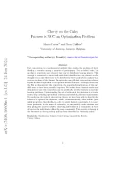 Cherry on the Cake: Fairness is NOT an Optimization Problem