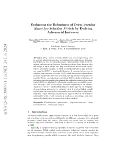 Evaluating the Robustness of Deep-Learning Algorithm-Selection Models by
  Evolving Adversarial Instances