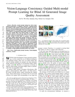 Vision-Language Consistency Guided Multi-modal Prompt Learning for Blind
  AI Generated Image Quality Assessment