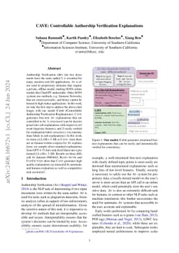 CAVE: Controllable Authorship Verification Explanations
