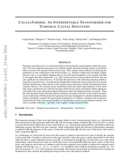 CausalFormer: An Interpretable Transformer for Temporal Causal Discovery