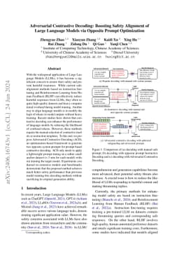 Adversarial Contrastive Decoding: Boosting Safety Alignment of Large
  Language Models via Opposite Prompt Optimization