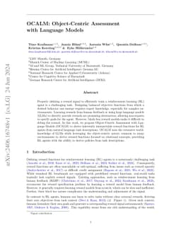 OCALM: Object-Centric Assessment with Language Models