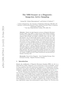 The MRI Scanner as a Diagnostic: Image-less Active Sampling