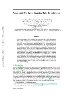Adam-mini: Use Fewer Learning Rates To Gain More