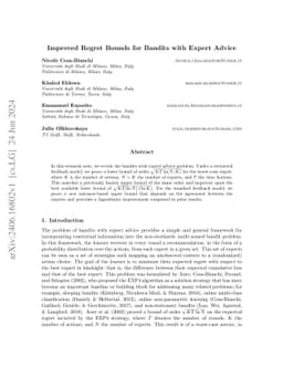 Improved Regret Bounds for Bandits with Expert Advice