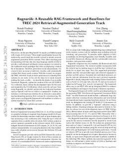 Ragnarök: A Reusable RAG Framework and Baselines for TREC 2024
  Retrieval-Augmented Generation Track