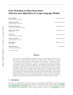 From Decoding to Meta-Generation: Inference-time Algorithms for Large
  Language Models