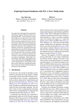 Exploring Factual Entailment with NLI: A News Media Study