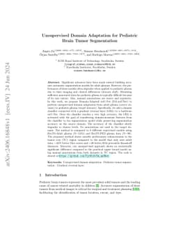 Unsupervised Domain Adaptation for Pediatric Brain Tumor Segmentation
