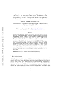 A Survey of Machine Learning Techniques for Improving Global Navigation
  Satellite Systems