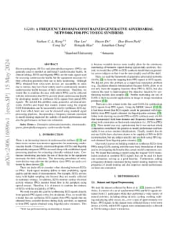 f-GAN: A frequency-domain-constrained generative adversarial network for
  PPG to ECG synthesis