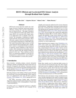 REST: Efficient and Accelerated EEG Seizure Analysis through Residual
  State Updates