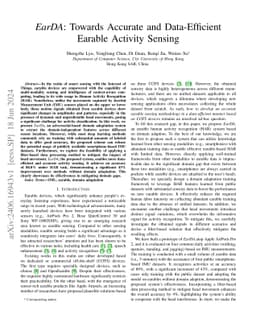 EarDA: Towards Accurate and Data-Efficient Earable Activity Sensing